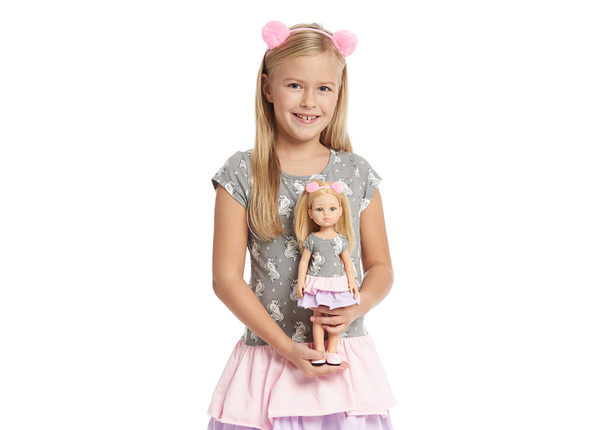 Magiczna sukienka w jednorożce dla dziewczynki i dla lalki • 